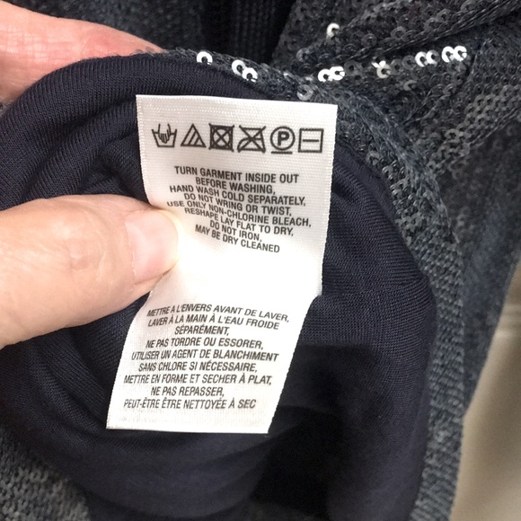 🎉”Anthropologie” Hooded Blue/Grey Sequin Zip Jacket - Picture 11 of 11